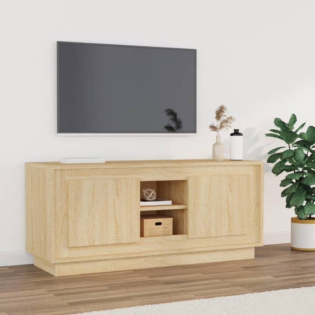 vidaXL Mueble de TV madera contrachapada roble Sonoma 102x35x45 cm