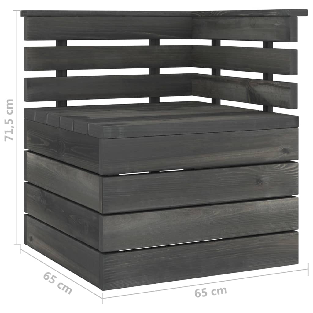 VidaXL Muebles De Jardín Palets 5 Pzas Madera Maciza Pino Gris Oscuro