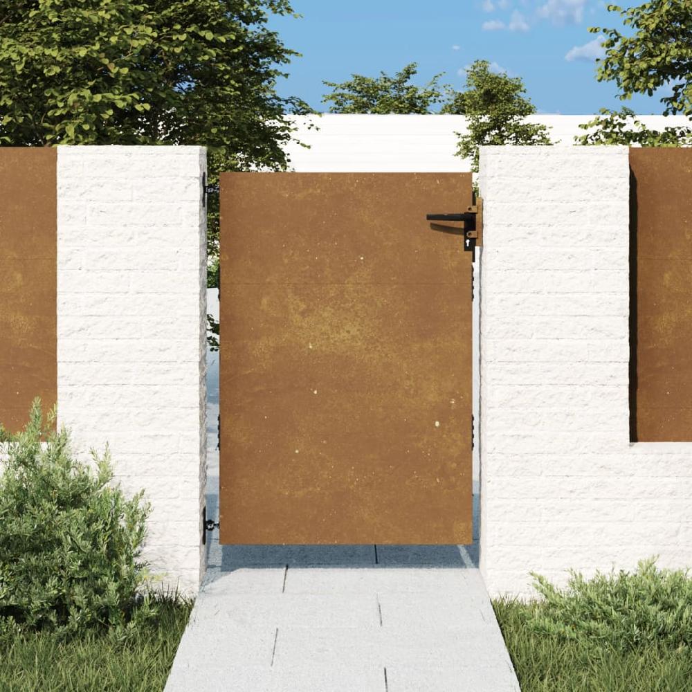 vidaXL Puerta de jardín acero corten 85x125 cm