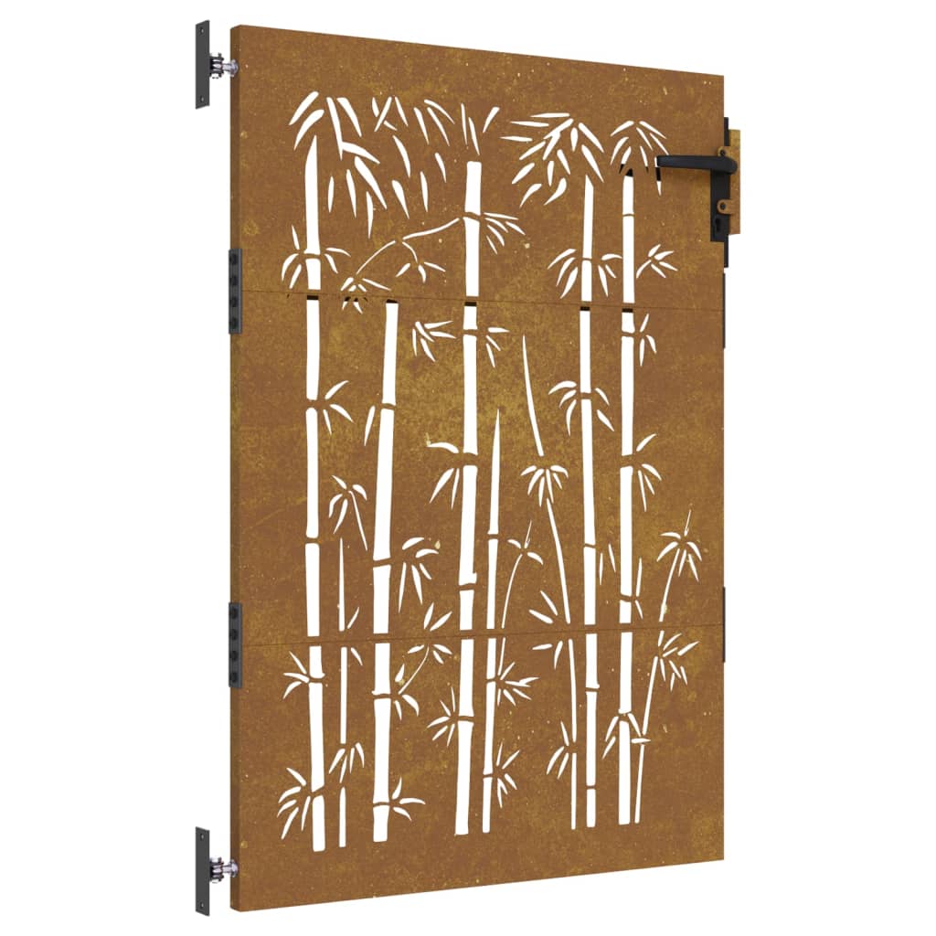 VidaXL Puerta De Jardín Acero Corten Diseño Bambú 85x150 Cm