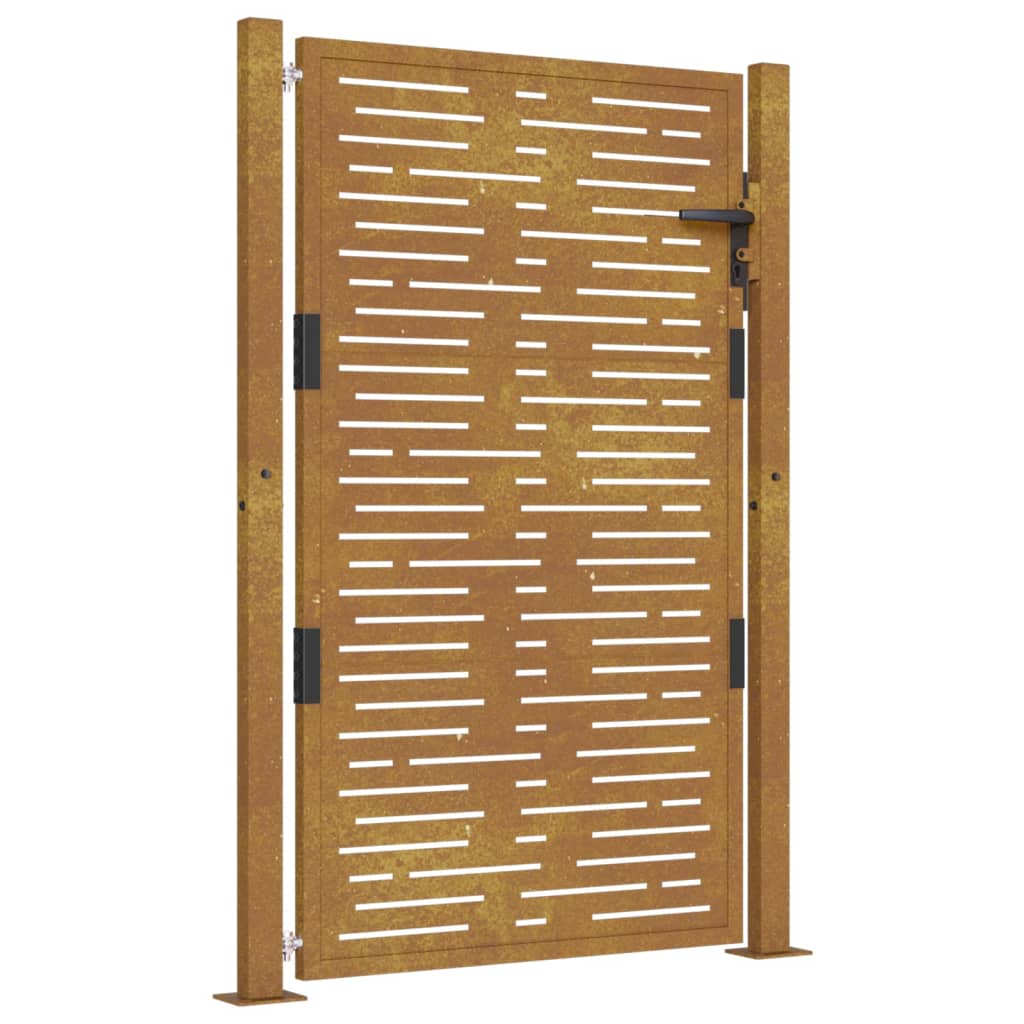 VidaXL Puerta De Jardín Acero Corten Diseño Cuadrado 105x155 Cm
