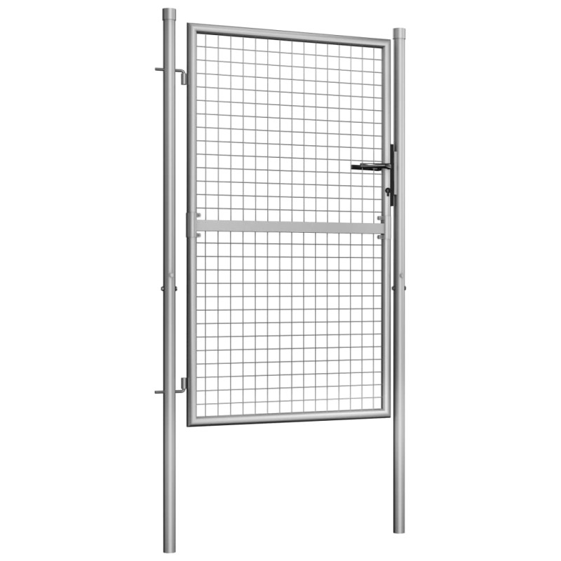 VidaXL Puerta De Jardín Acero Galvanizado Plateado 105x175 Cm