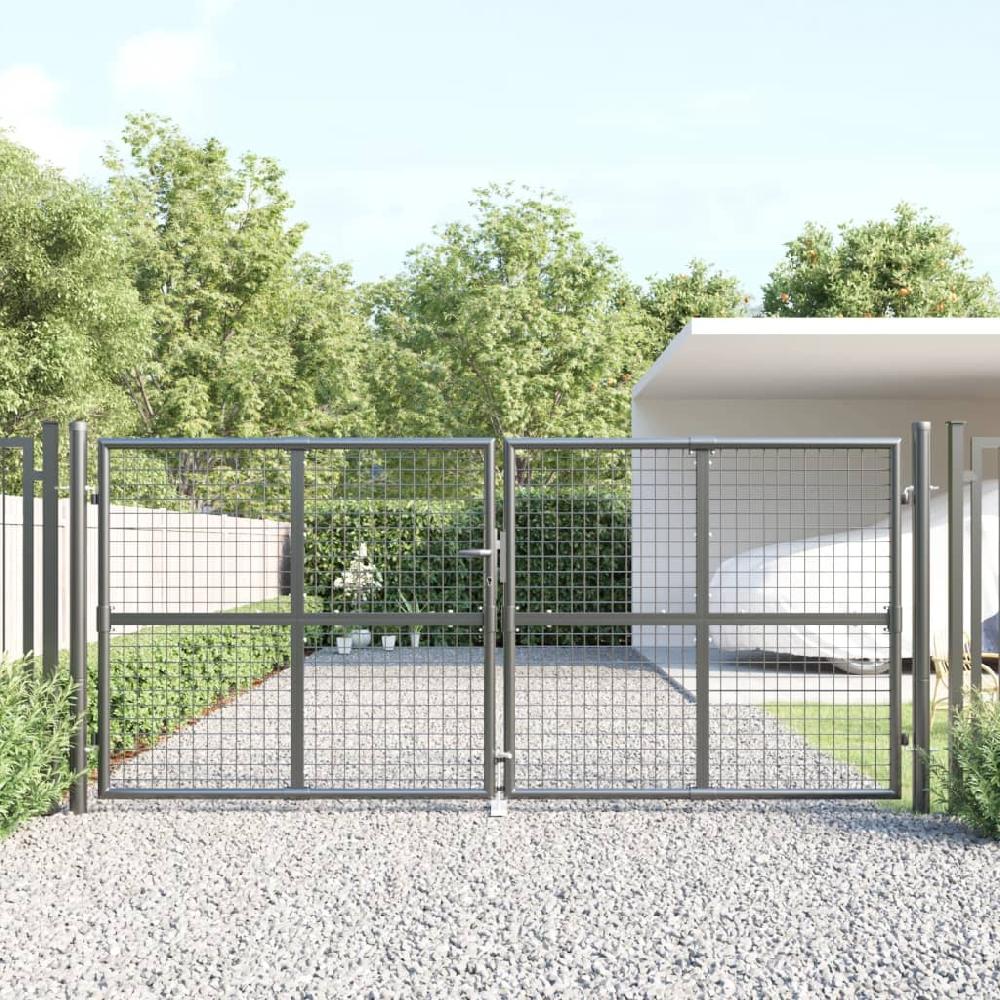 vidaXL Puerta de malla de jardín acero galvanizado antracita 300x175cm