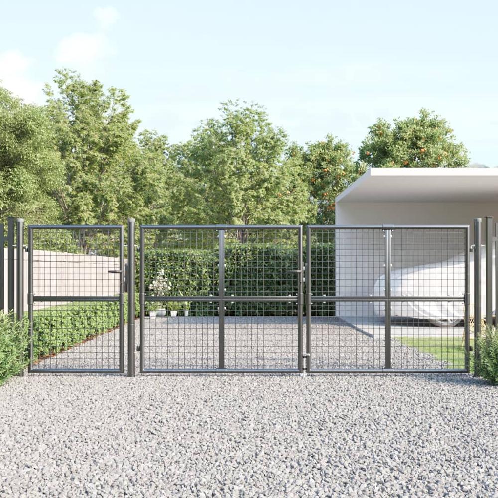 vidaXL Puerta de malla de jardín acero galvanizado antracita 400x175cm