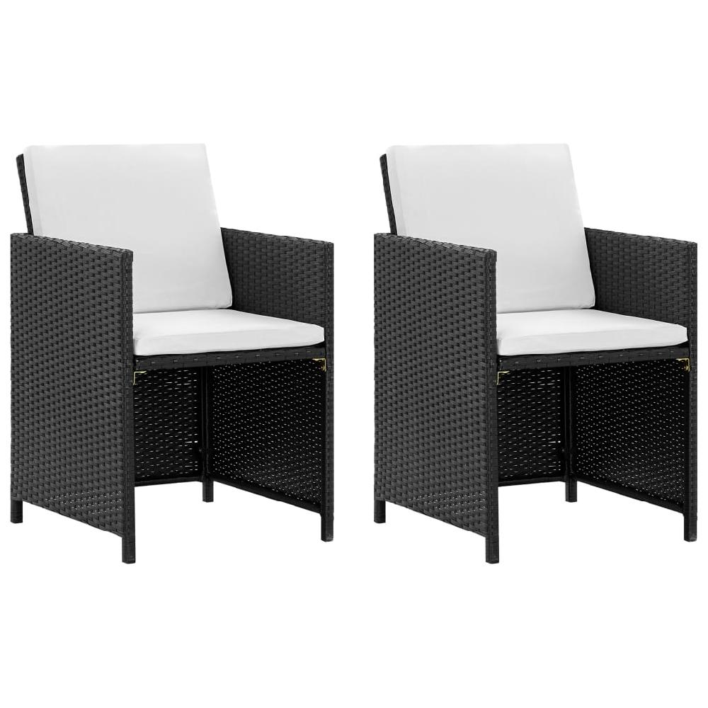 VidaXL Set Comedor De Jardín 5 Piezas Y Cojines Ratán Sintético Negro
