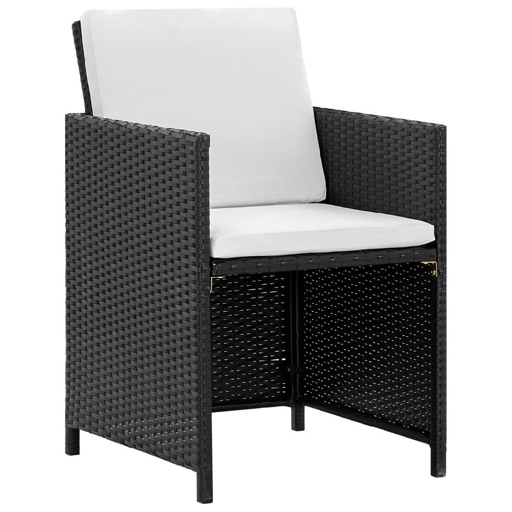 VidaXL Set Comedor De Jardín 5 Piezas Y Cojines Ratán Sintético Negro