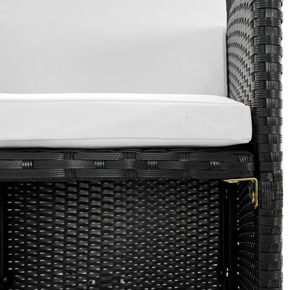 VidaXL Set Comedor De Jardín 5 Piezas Y Cojines Ratán Sintético Negro