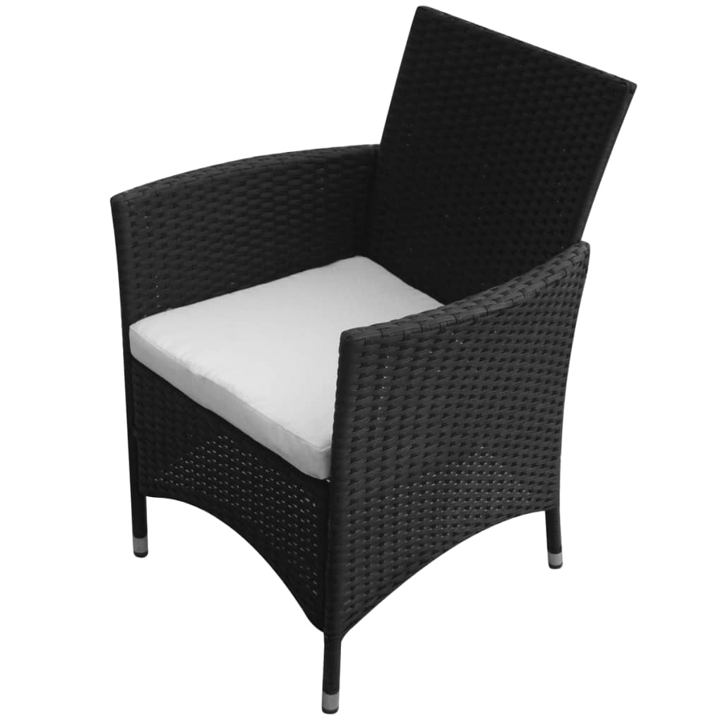 VidaXL Set Comedor De Jardín 9 Piezas Y Cojines Ratán Sintético Negro