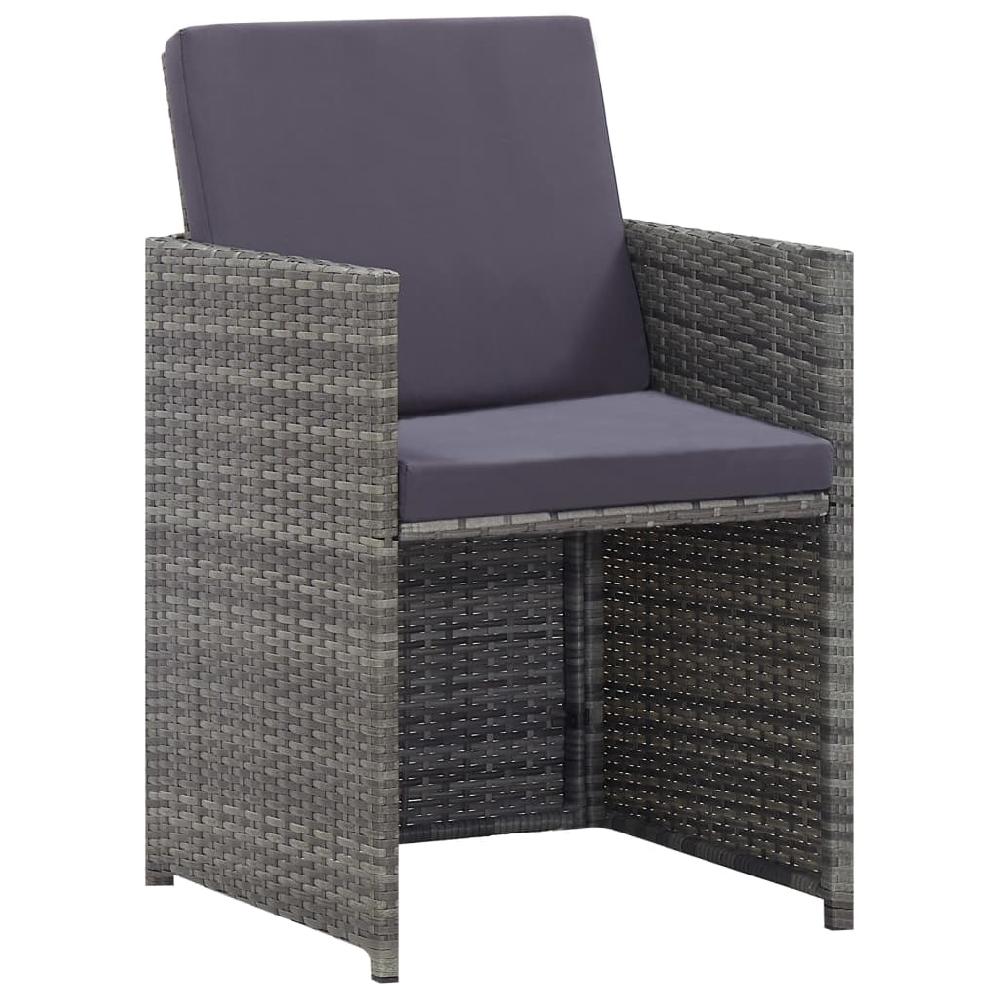VidaXL Set Comedor Jardín 13 Pzas Ratán Sintético Y Madera Acacia Gris