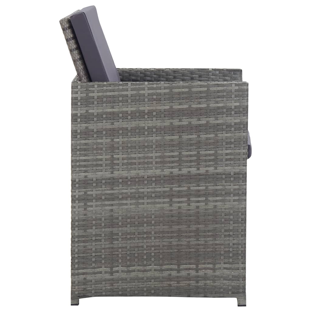 VidaXL Set Comedor Jardín 13 Pzas Ratán Sintético Y Madera Acacia Gris