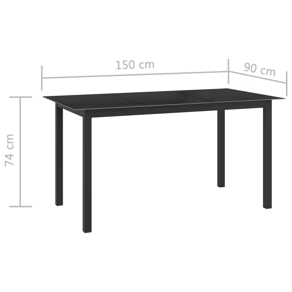 VidaXL Set De Comedor De Jardín 7 Piezas Aluminio Antracita