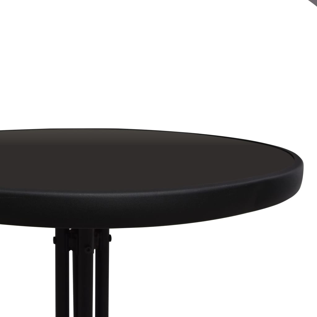 VidaXL Set De Mesa Y Sillas De Jardín 3 Piezas Ratán De PVC Negro