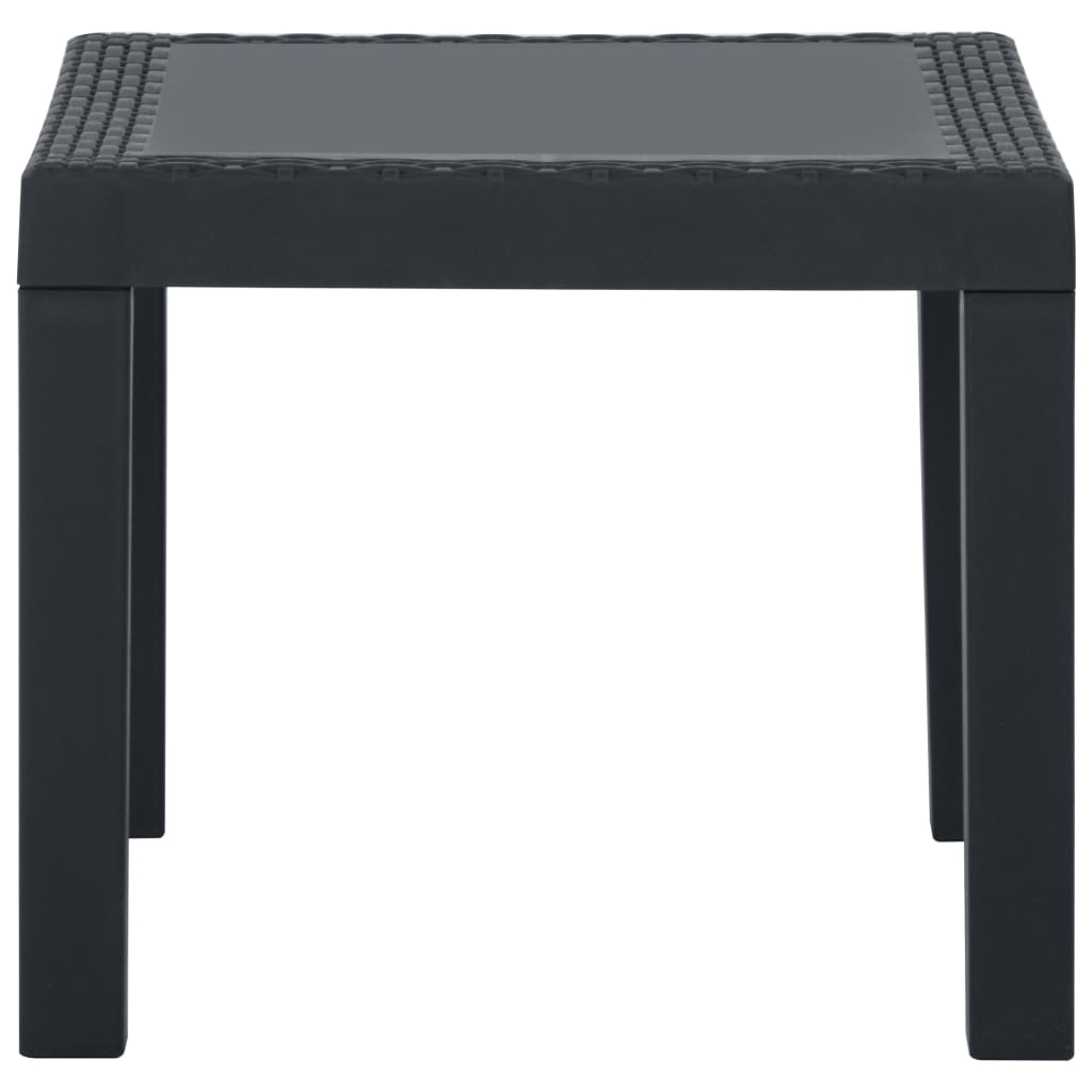 VidaXL Set De Muebles De Jardín 3 Piezas Con Cojines Plástico Gris