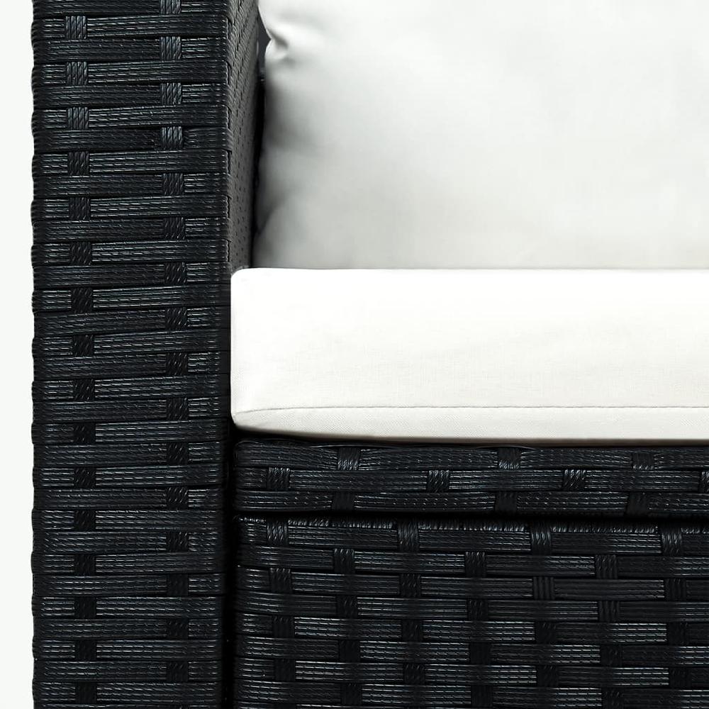 VidaXL Set De Muebles De Jardín 3 Pzas Y Cojines Ratán Sintético Negro