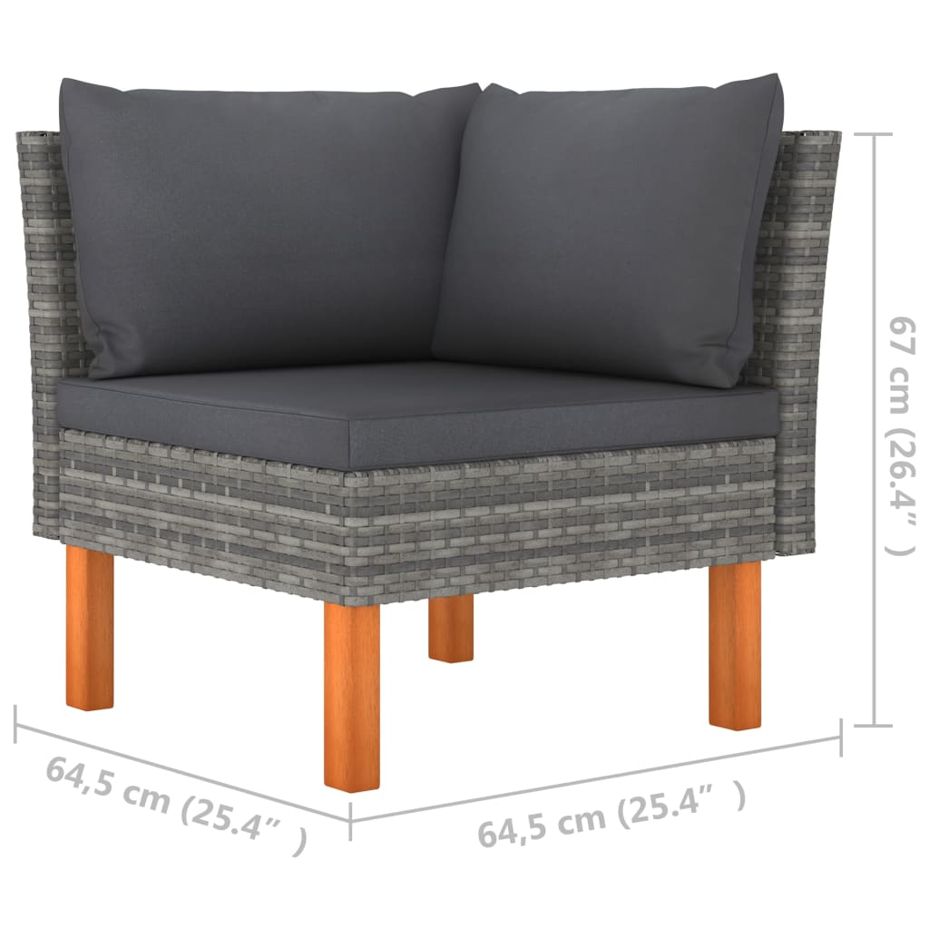 VidaXL Set De Muebles De Jardín 6 Pzas Ratán Sintético Eucalipto Gris