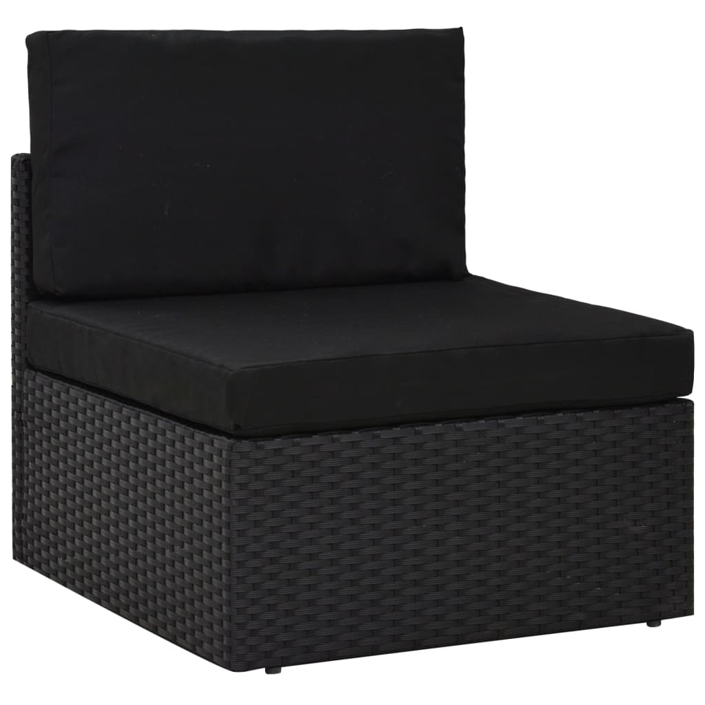 VidaXL Set De Muebles De Jardín 6 Pzas Ratán Sintético Y Cojines Negro
