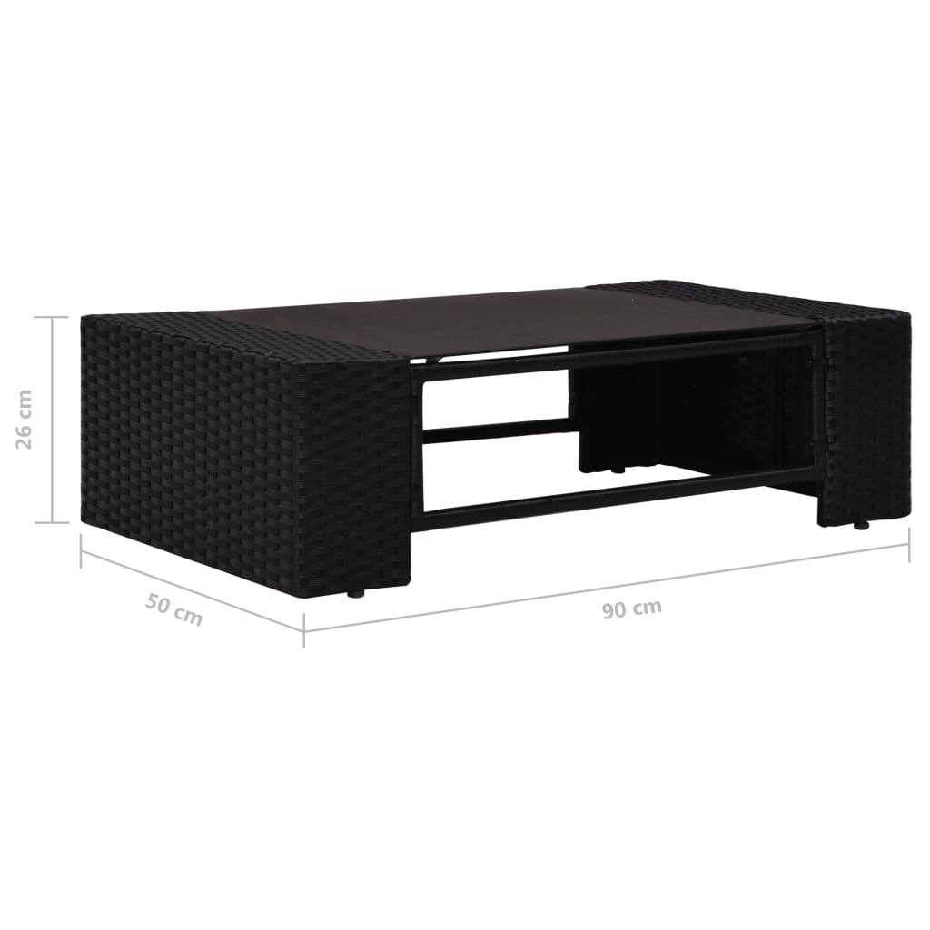 VidaXL Set De Muebles De Jardín 6 Pzas Ratán Sintético Y Cojines Negro