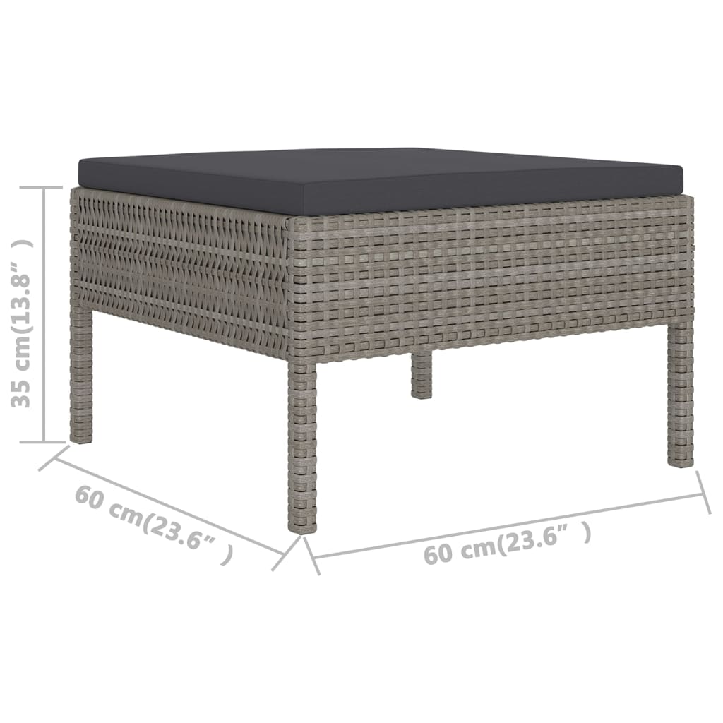 VidaXL Set De Muebles De Jardín 6 Pzas Y Cojines Ratán Sintético Gris