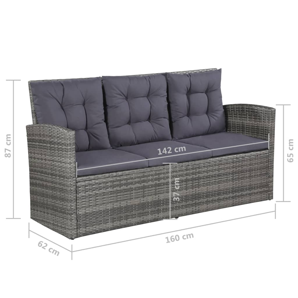VidaXL Set De Muebles De Jardín 6 Pzas Y Cojines Ratán Sintético Gris