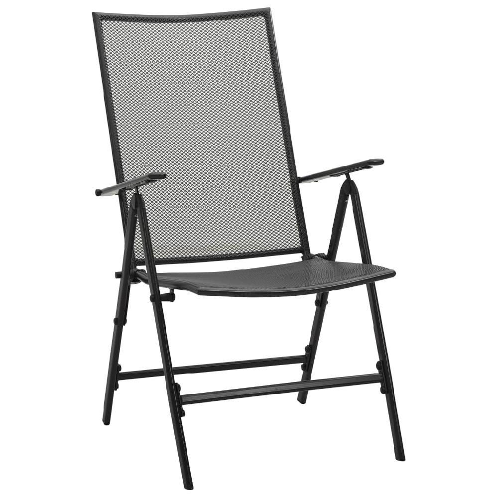 VidaXL Set De Sillas Jardín Reclinables 7 Piezas Acero Antracita