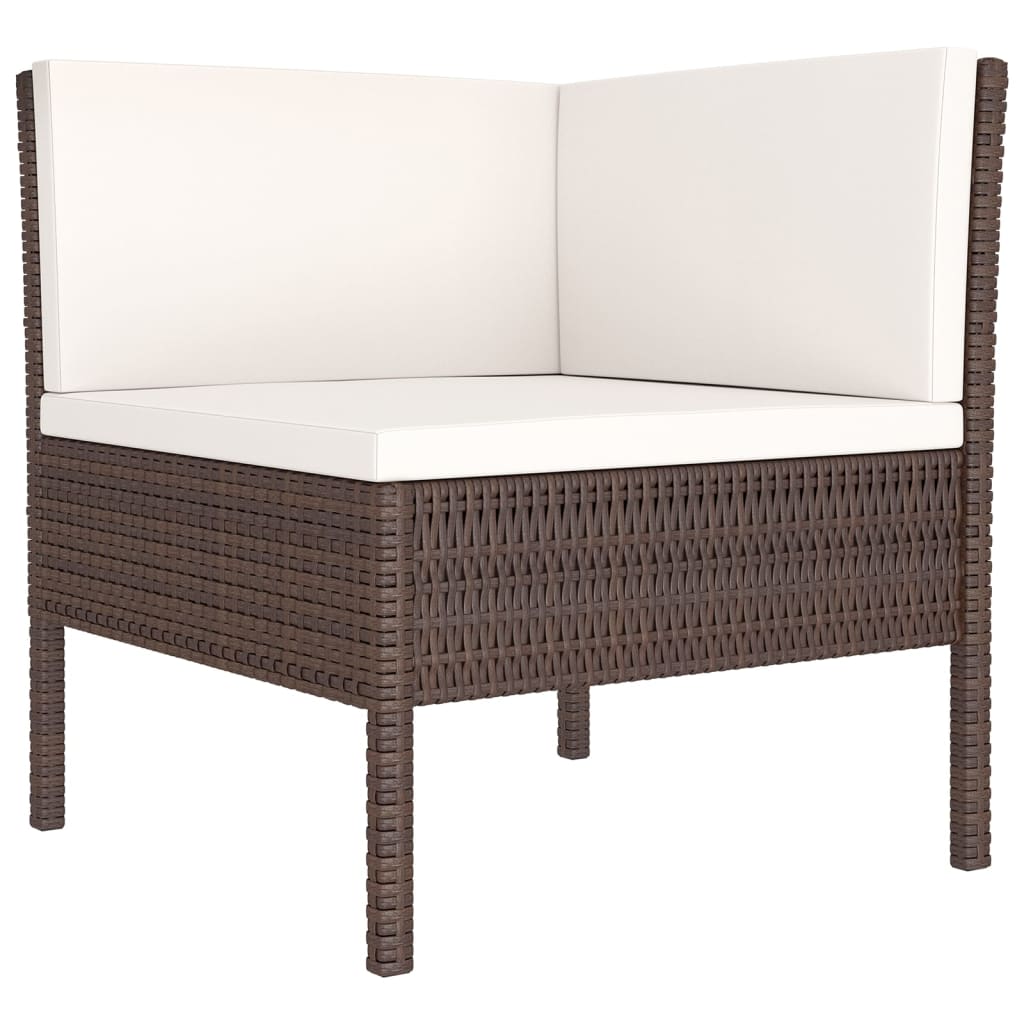 VidaXL Set Muebles De Jardín 10 Piezas Cojines Ratán Sintético Marrón