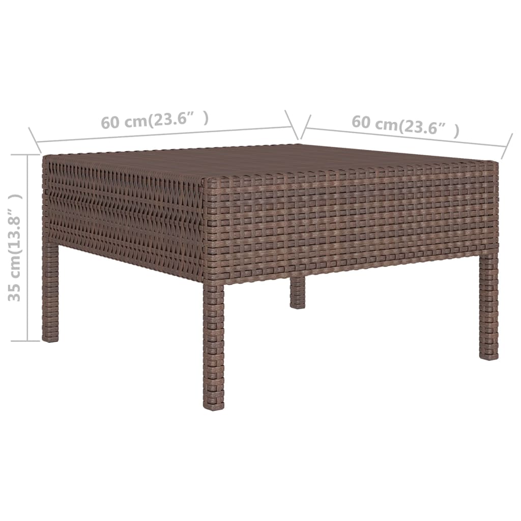 VidaXL Set Muebles De Jardín 14 Pzas Y Cojines Ratán Sintético Marrón