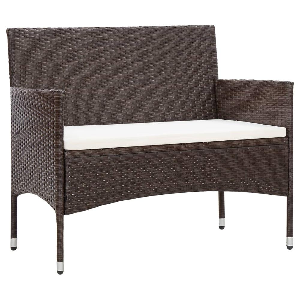 VidaXL Set Muebles De Jardín 4 Piezas Y Cojines Ratán Sintético Marrón