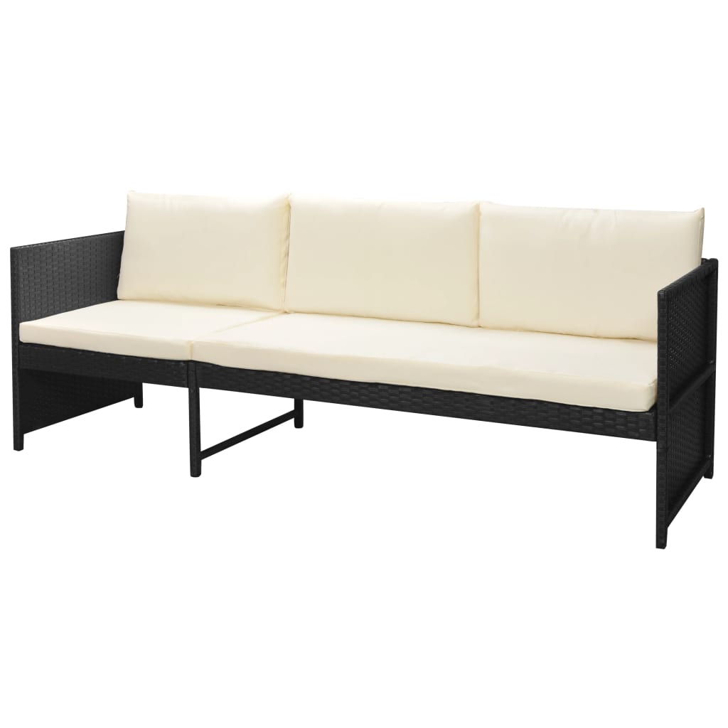 VidaXL Set Muebles De Jardín 6 Piezas Y Cojines Ratán Sintético Negro