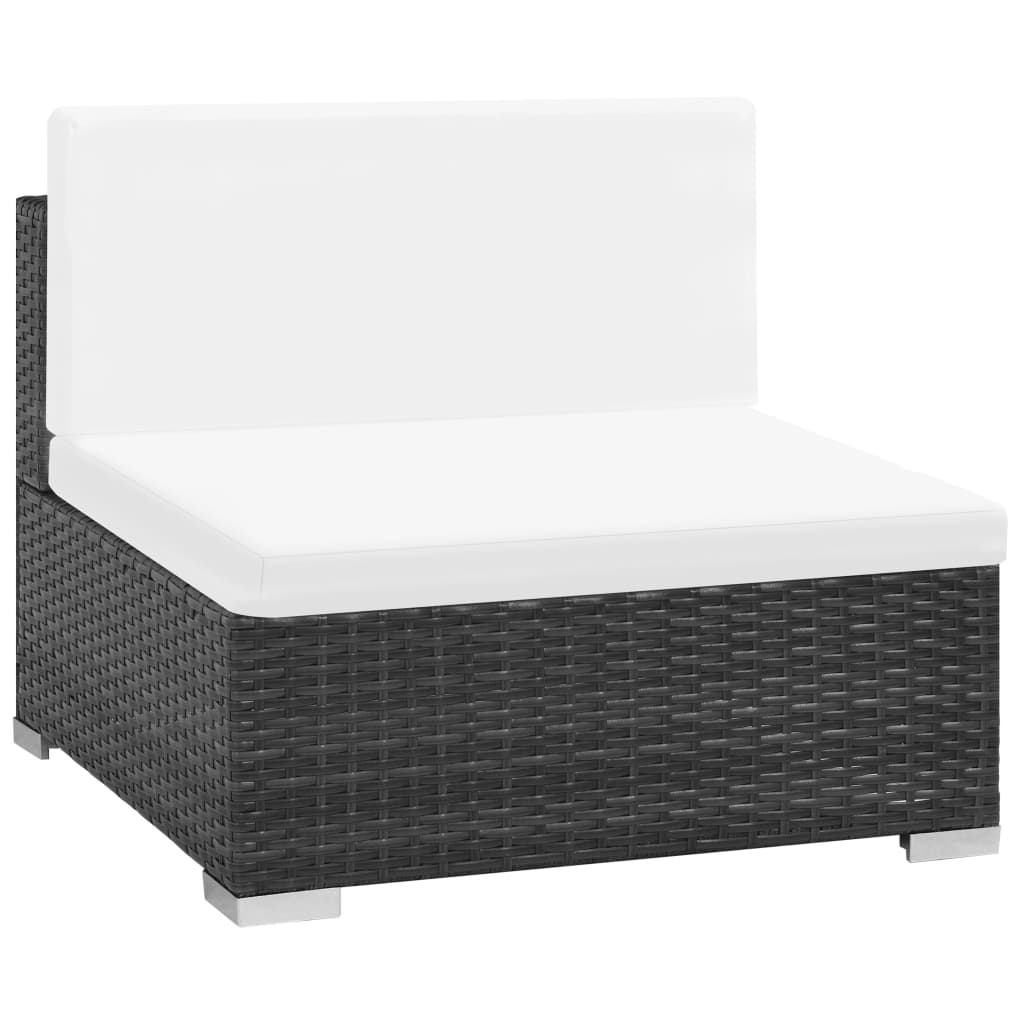 VidaXL Set Muebles De Jardín 6 Piezas Y Cojines Ratán Sintético Negro