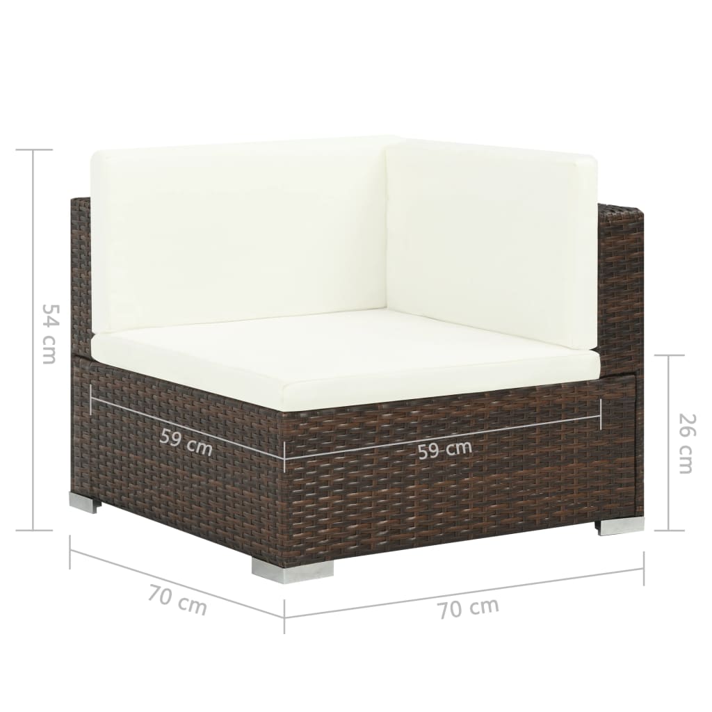 VidaXL Set Muebles De Jardín 7 Piezas Y Cojines Ratán Sintético Marrón