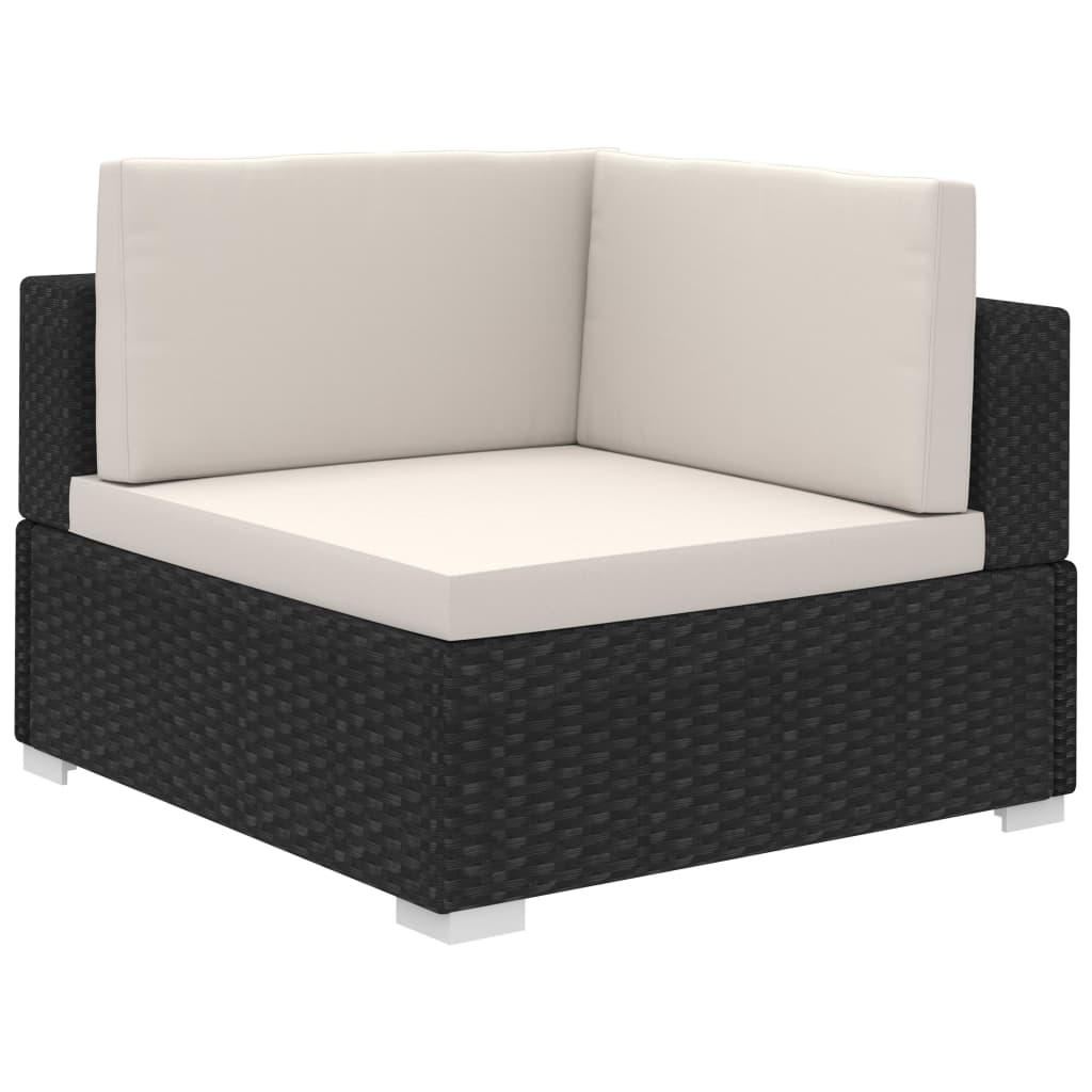 VidaXL Set Muebles De Jardín 8 Piezas Y Cojines Ratán Sintético Negro