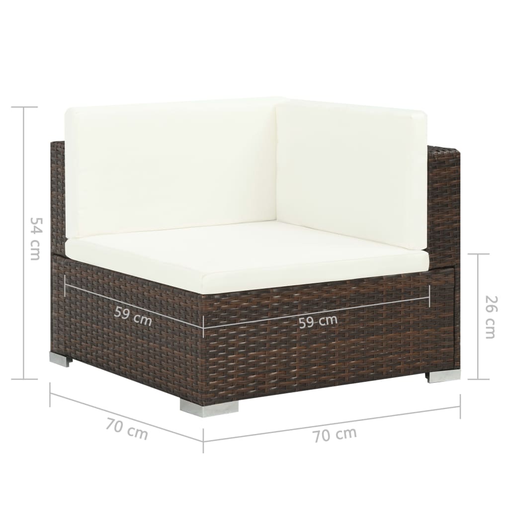 VidaXL Set Muebles De Jardín 8 Piezas Y Cojines Ratán Sintético Marrón