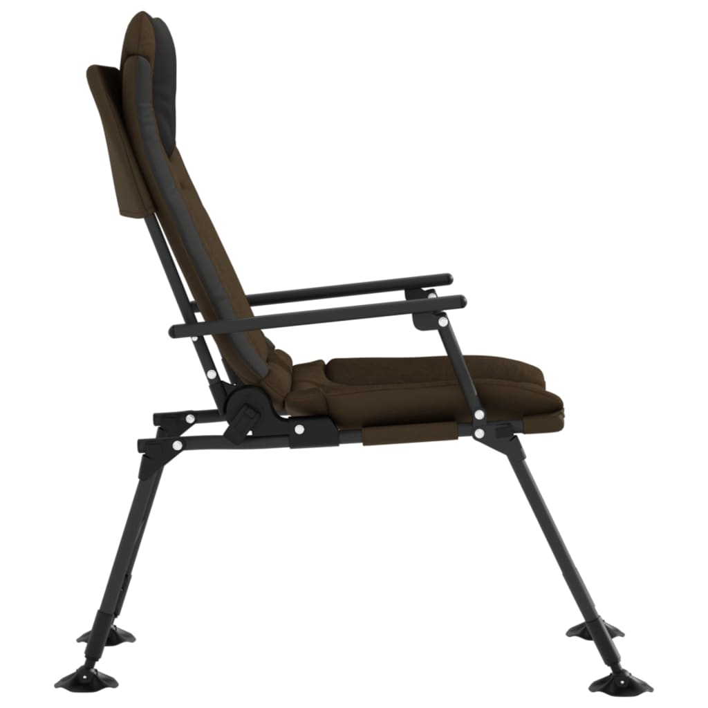 VidaXL Silla De Pesca Con Reposabrazos Plegable Taupe