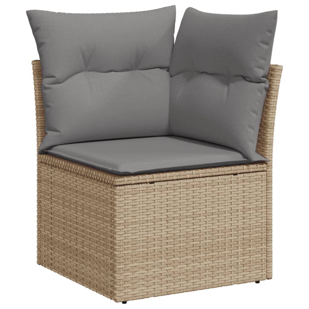 VidaXL Sillón De Esquina De Jardín Con Cojines Ratán Sintético Beige
