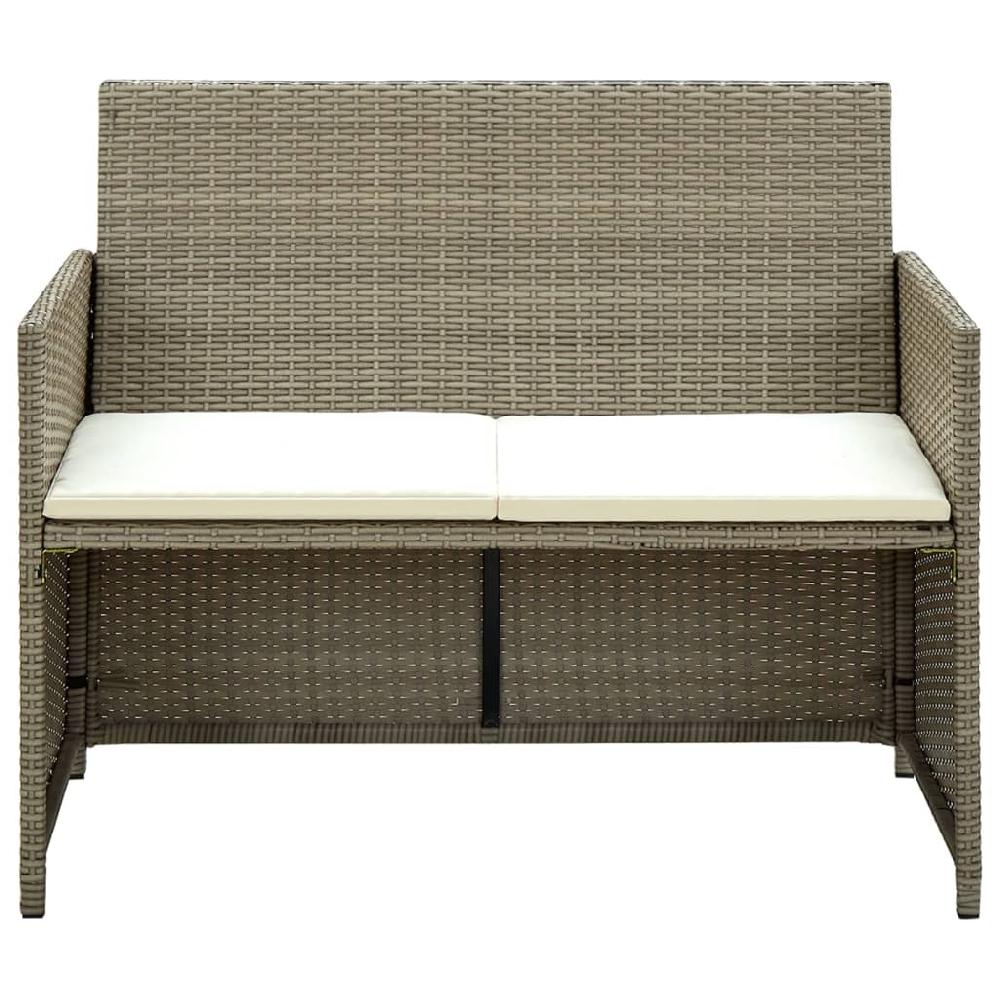 VidaXL Sofá De Jardín De 2 Plazas Con Cojines Ratán Sintético Beige