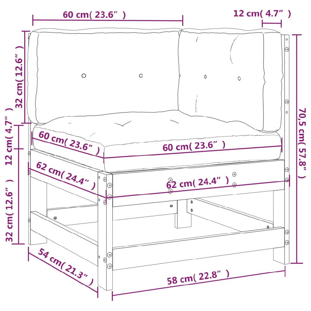 VidaXL Sofá Esquinero Con Cojines Madera Maciza De Pino Blanco