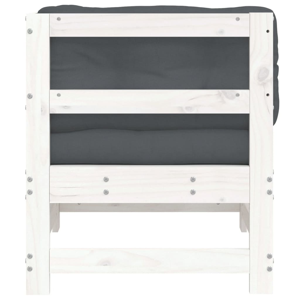 VidaXL Sofá Esquinero Con Cojines Madera Maciza De Pino Blanco