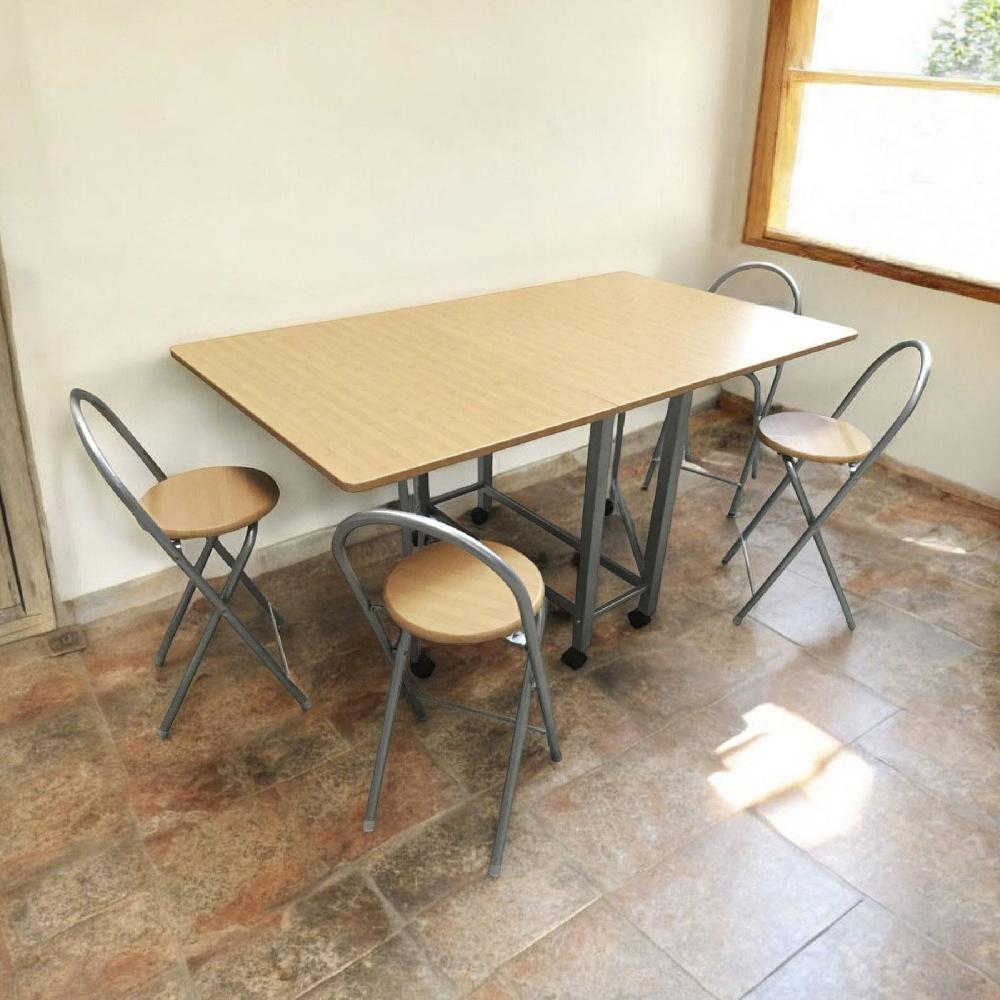 Well Home Conjunto Mesa Y 4 Taburetes 'Libro' En Madera