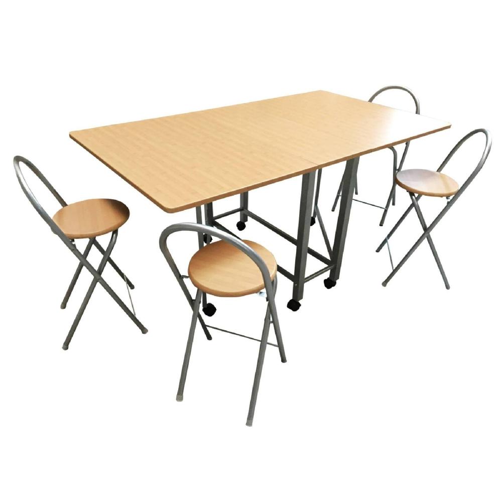 Well Home Conjunto Mesa Y 4 Taburetes 'Libro' En Madera