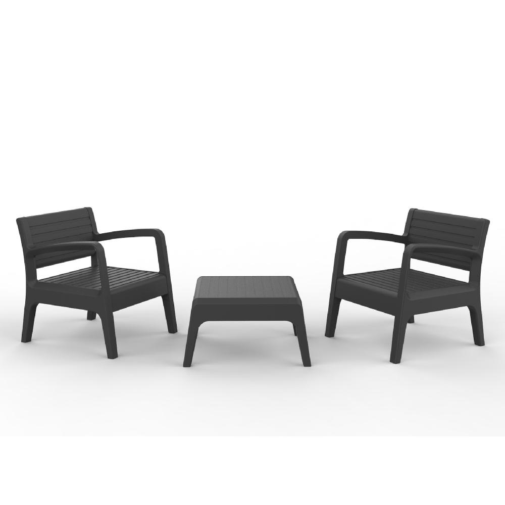 WellHome Conjutno de Jardin Tete a Tete Grafito