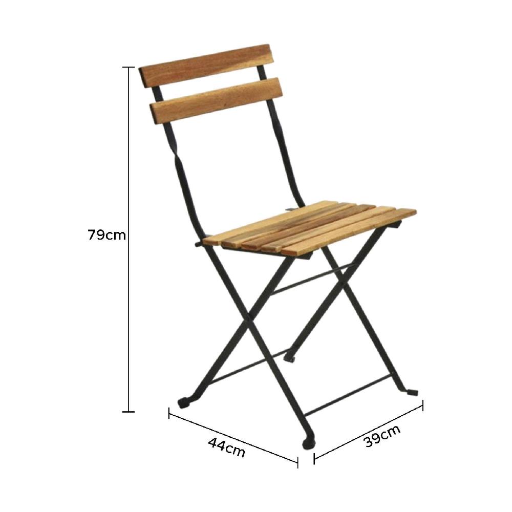 WELLHOME - Juego 'Bistro' De Mesa + 4 Sillas Y Marco De Acero Negro