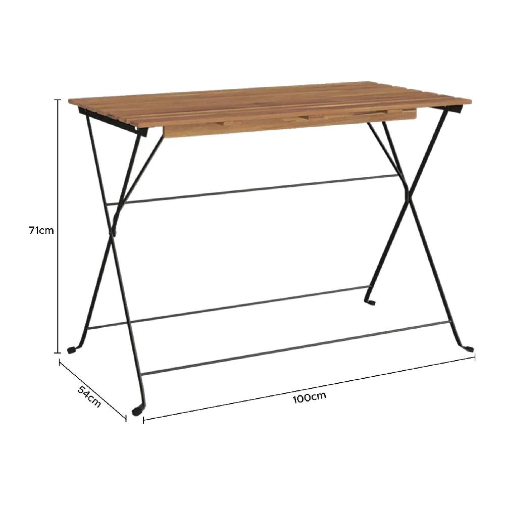 WELLHOME - Juego 'Bistro' De Mesa + 4 Sillas Y Marco De Acero Negro