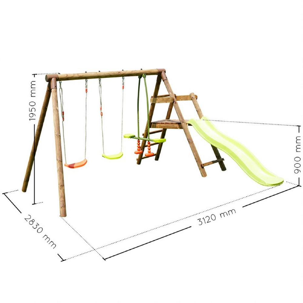 Zona De Juegos Con Tobogán SOULET Figue Madera 283x195x312cm