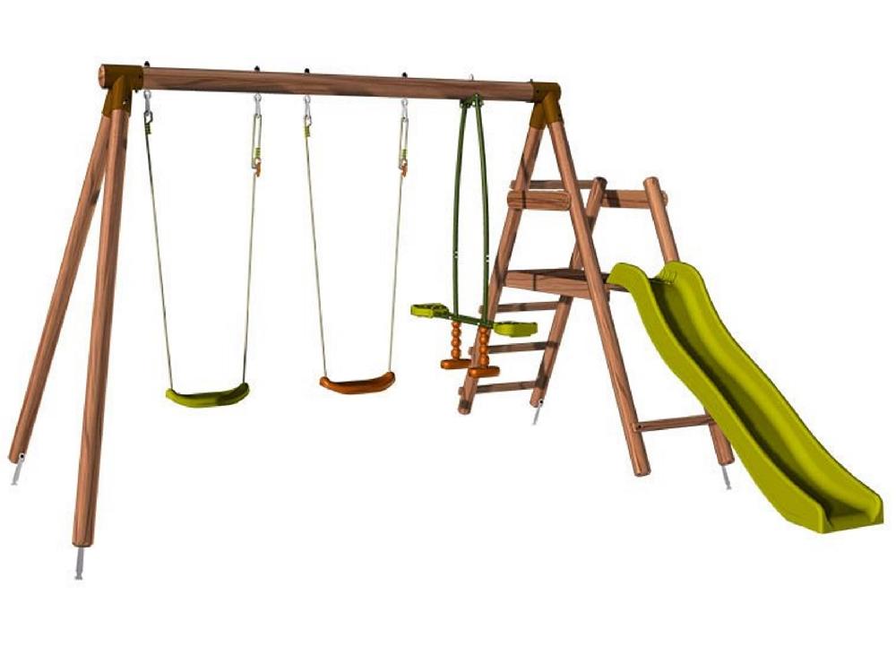 Zona De Juegos Con Tobogán SOULET Figue Madera 283x195x312cm