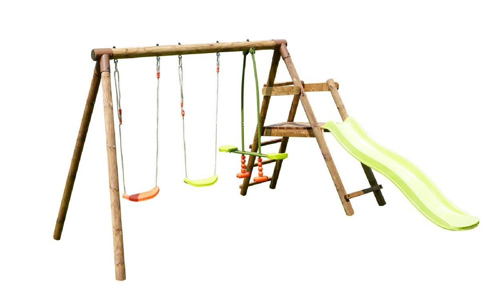 Zona de juegos con tobogán SOULET Figue madera 283x195x312cm