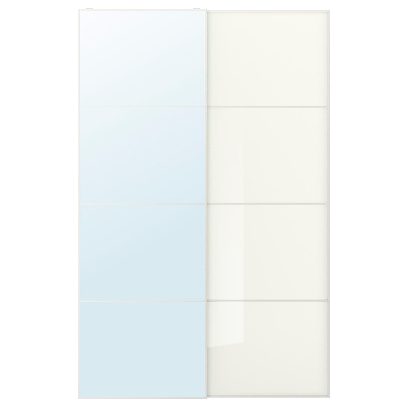 IKEA AULI / FÄRVIK 2 unidades puertas correderas espejo/vidrio blanco 150x236 cm