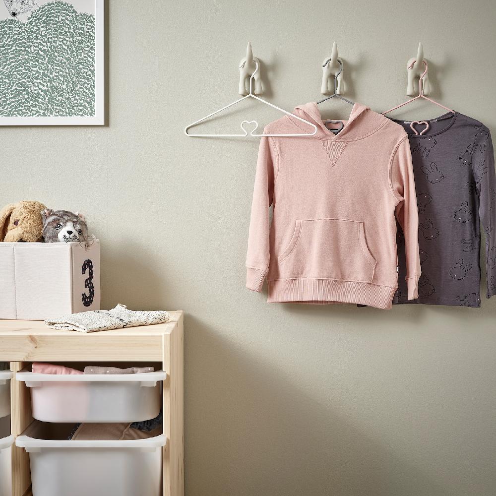 IKEA BARNDRÖM Percha Para Niños Y Niñas Rosa Blanco/gris