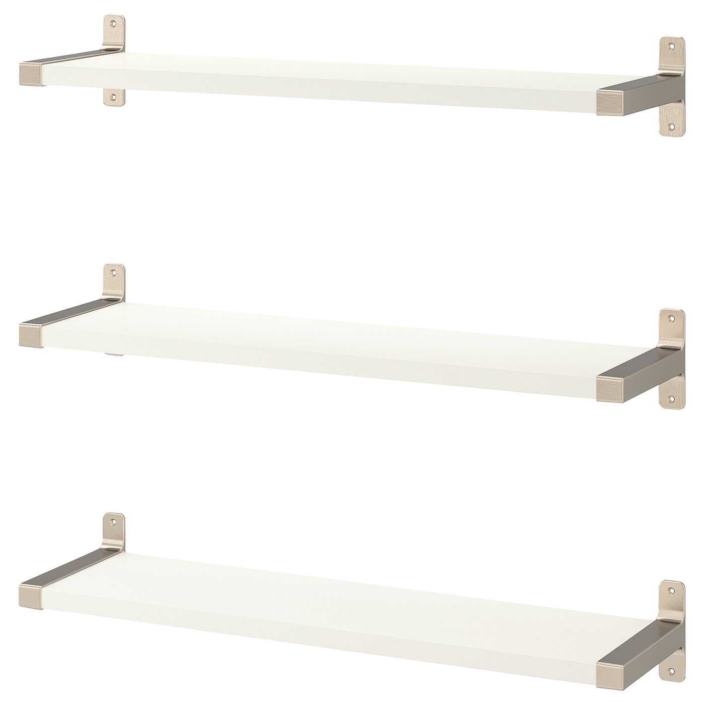 IKEA BERGSHULT / GRANHULT Combinación estantes de pared blanco/niquelado 80x20 cm