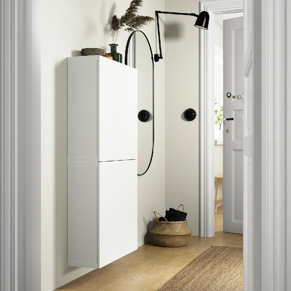 IKEA BESTÅ Armario De Pared Con 2 Puertas Blanco/Lappviken Blanco 60x22x128 Cm