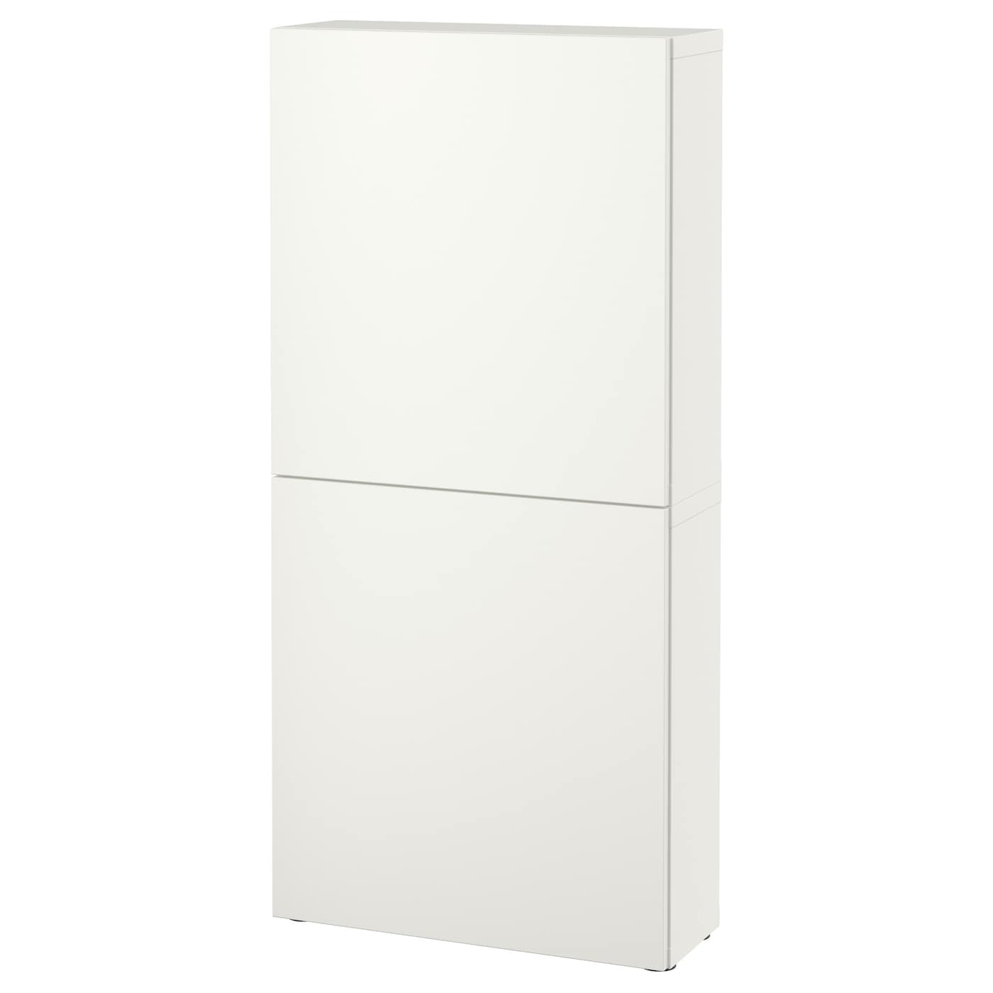 IKEA BESTÅ Armario de pared con 2 puertas blanco/Lappviken blanco 60x22x128 cm